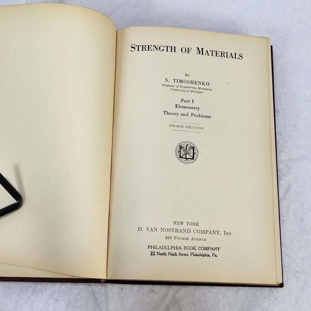 1938 Strength of Materials Part I Elementary Theory Problems Timoshenko HC